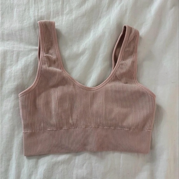 Tops - Ribbed Pink Crop Top